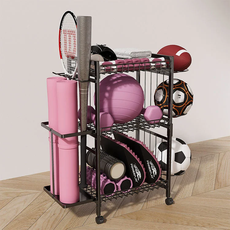 Zemin Ayakta Metal Yoga Minderi Depolama Rafı