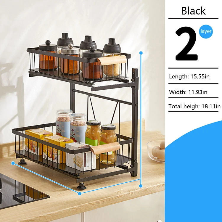Metal Pull Out Cutlery Organizer For Cabinet