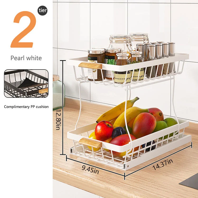 Heavy Duty Metal Pull Out Kitchen Storage Rack