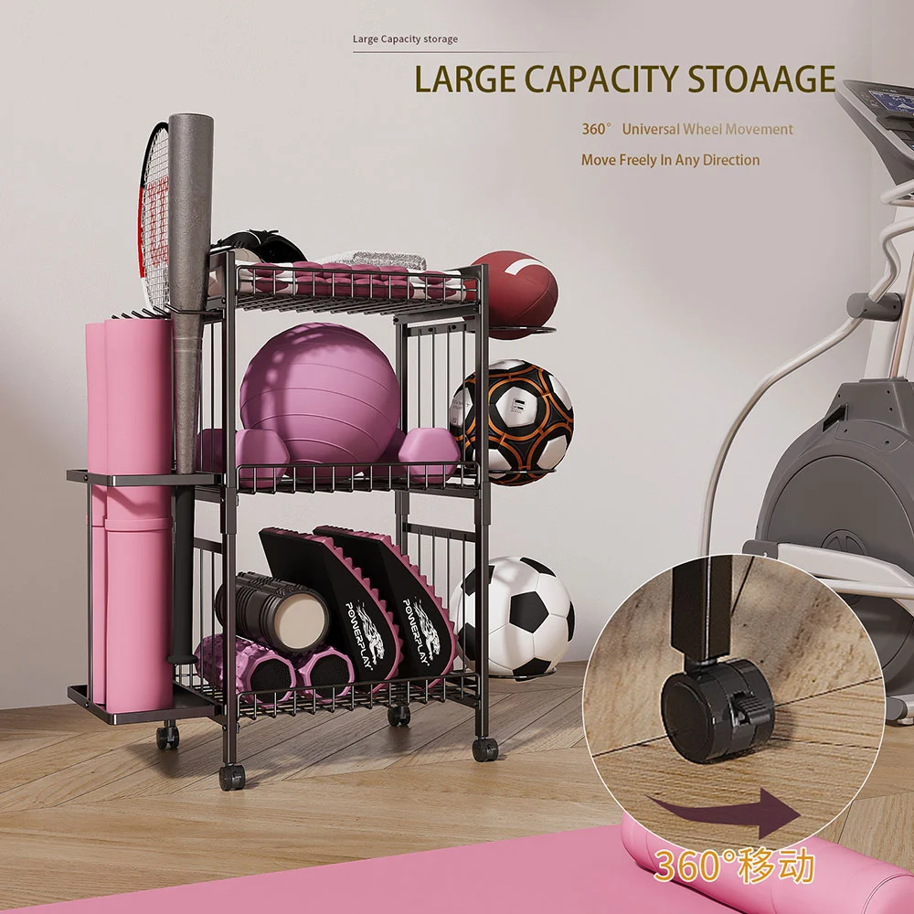 Floor Standing Metal Yoga Mat Storage Rack